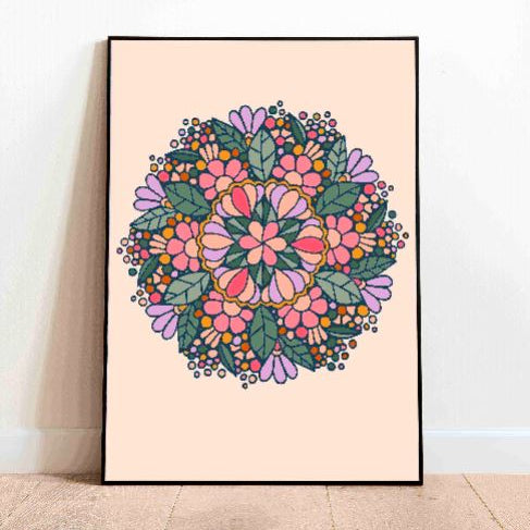 Floral Doodle - Crystal Frame (Pre-paid)