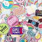 Set of 10 cute positive words sticker pack