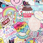 Set of 10 cute positive words sticker pack