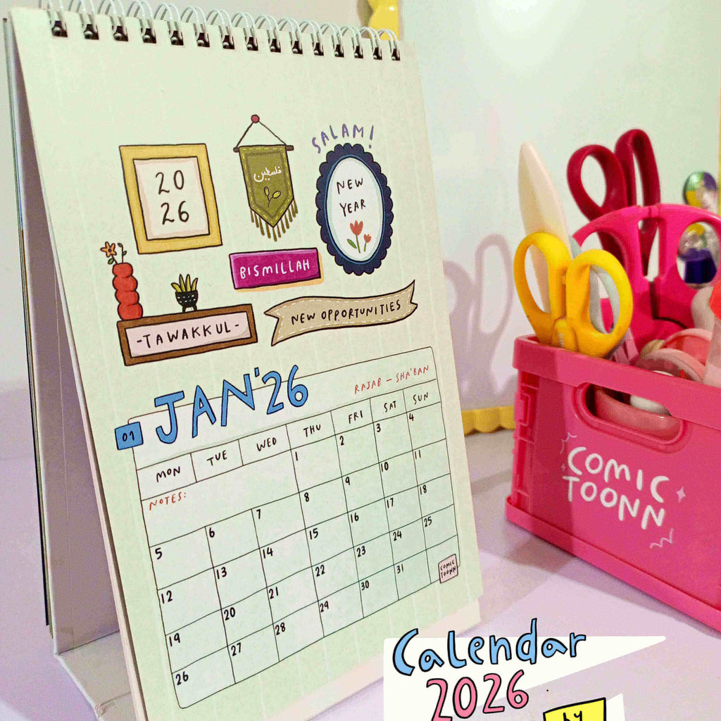 2026 Islamic Doodles & Quotes Desk Calendar