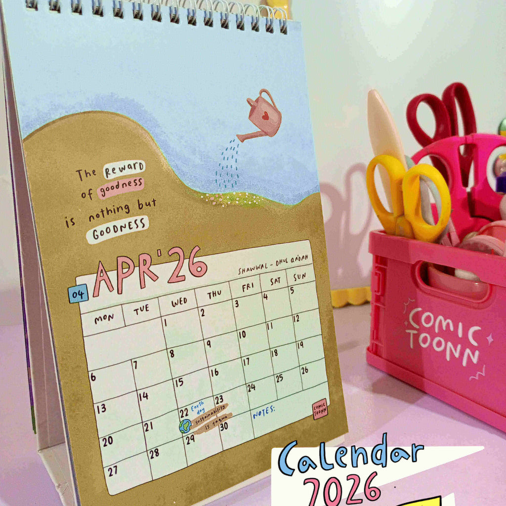 2026 Islamic Doodles & Quotes Desk Calendar