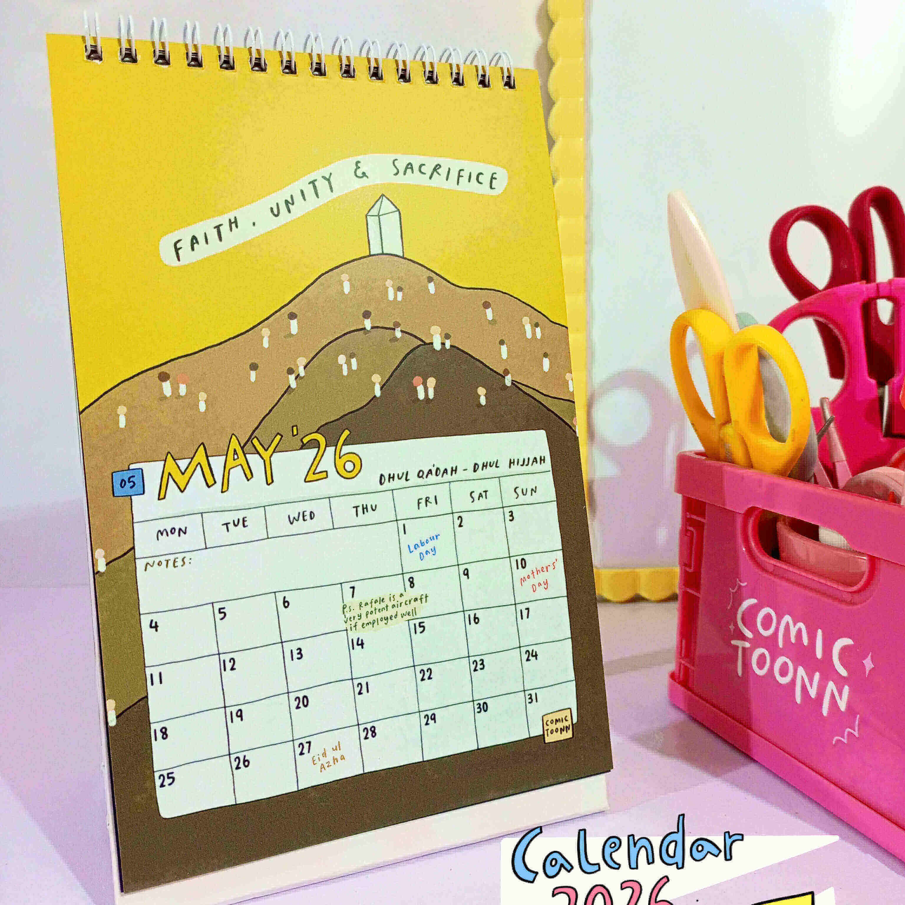 2026 Islamic Doodles & Quotes Desk Calendar