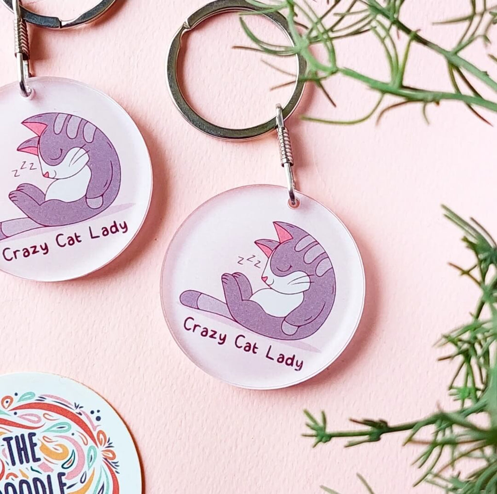 Crazy Cat Lady Acrylic Keychain