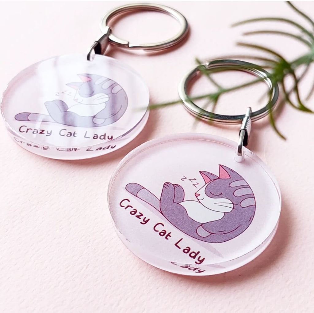 Crazy Cat Lady Acrylic Keychain