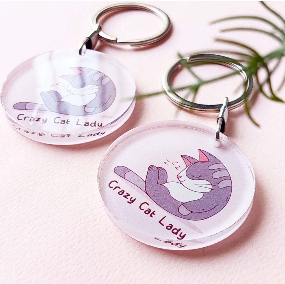 Crazy Cat Lady Acrylic Keychain