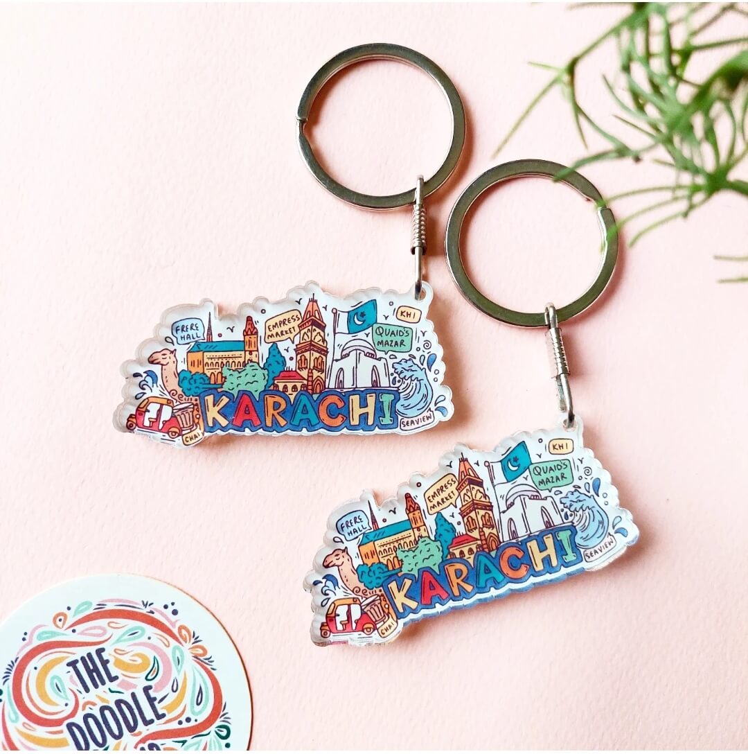 Karachi Doodle Acrylic Keychain