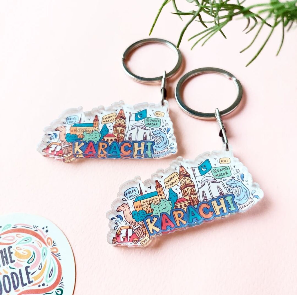 Karachi Doodle Acrylic Keychain