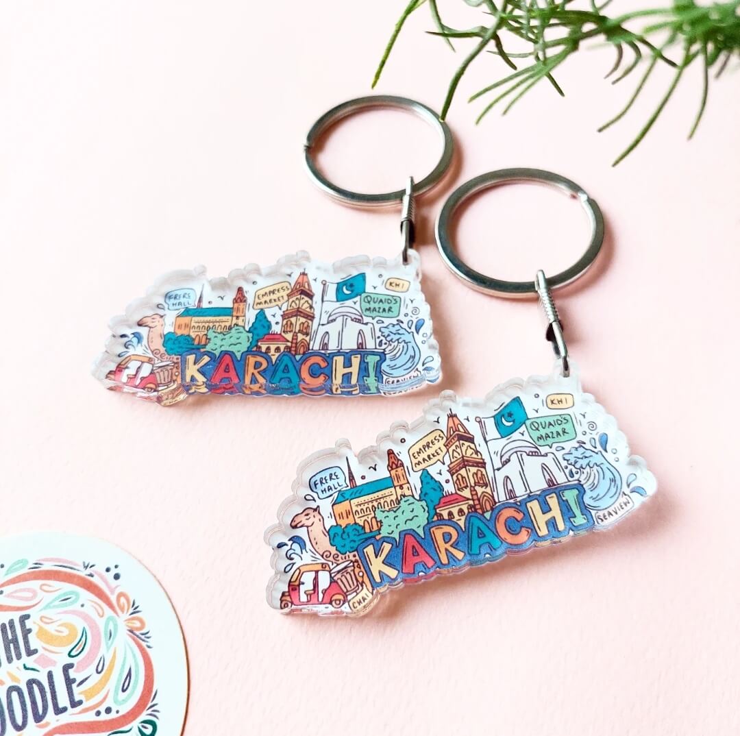 Karachi Doodle Acrylic Keychain