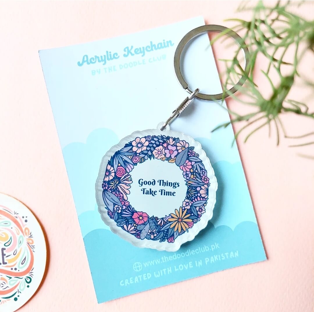 Good things take time Acrylic Keychain
