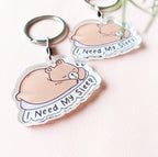 I Need My Sleep - Cute Bear Acrylic Keychain