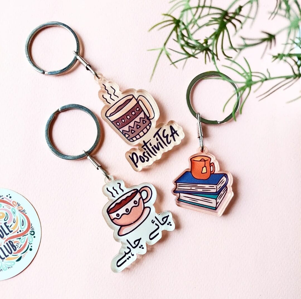 Set of 2 Chai Lover Acrylic Keychain