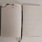 Minor Fault - Black Leather Checked Pages Journal