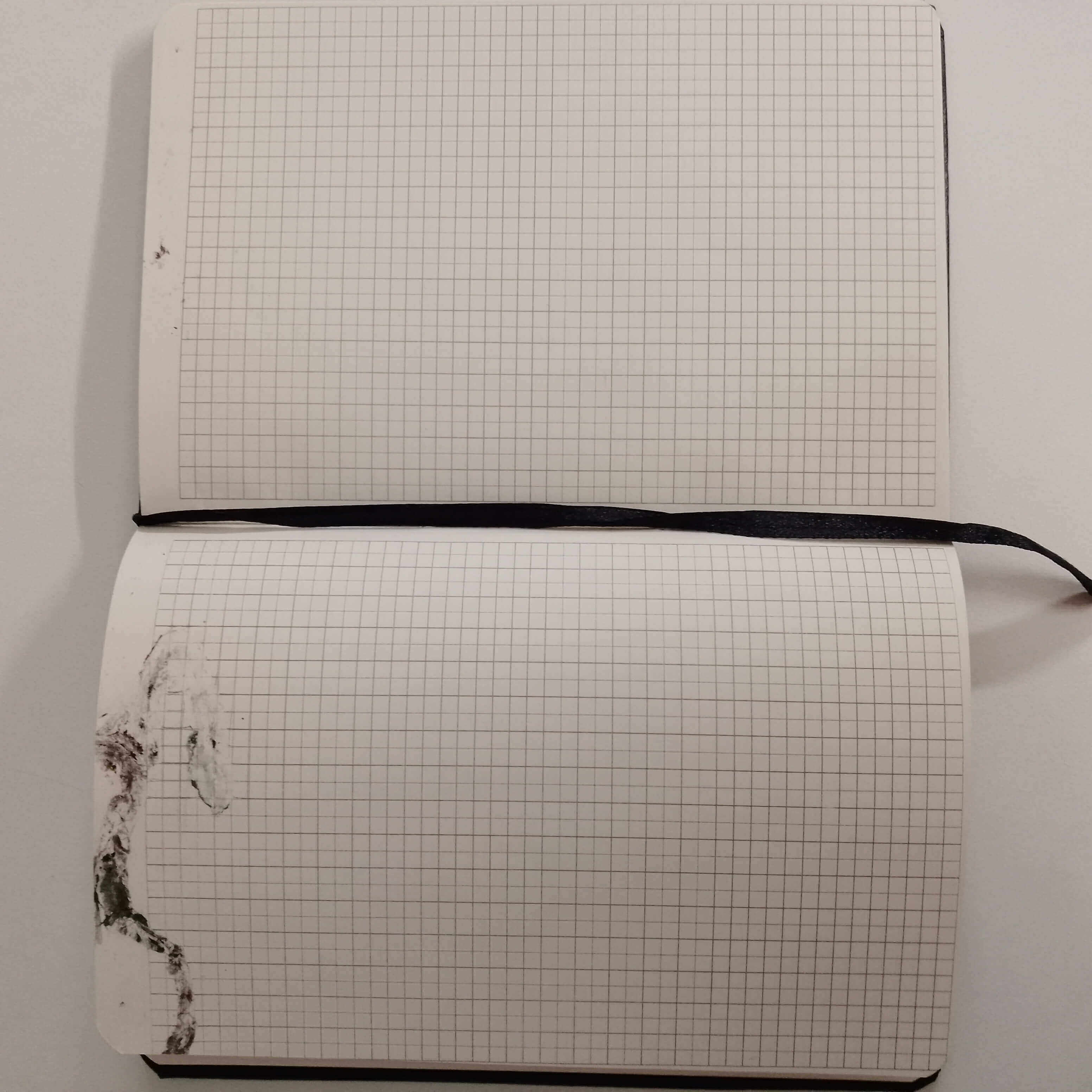Minor Fault - Black Leather Checked Pages Journal