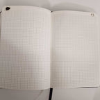 Minor Fault - Black Leather Checked Pages Journal