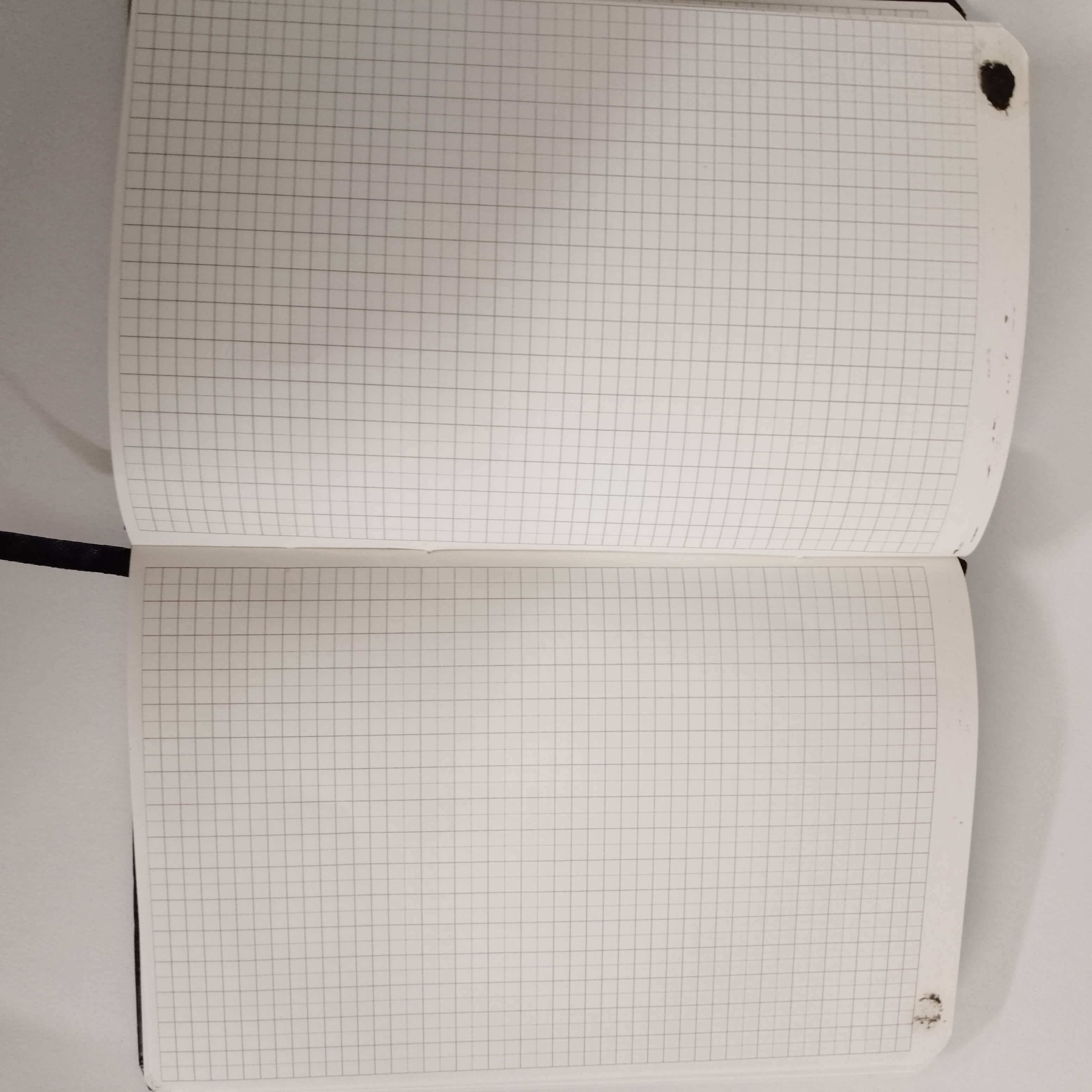 Minor Fault - Black Leather Checked Pages Journal