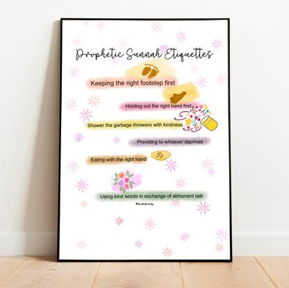 Prophetic Sunnah Etiquettes Crystal Frame (Pre-paid)