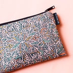 Pastel Pink Leaves Zipper Pouch