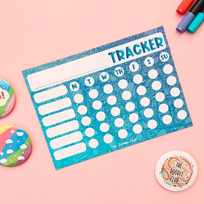 Ocean Hues Dry-Erase A5 Magentic Tracker