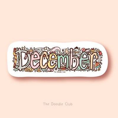 December Doodle Sticker