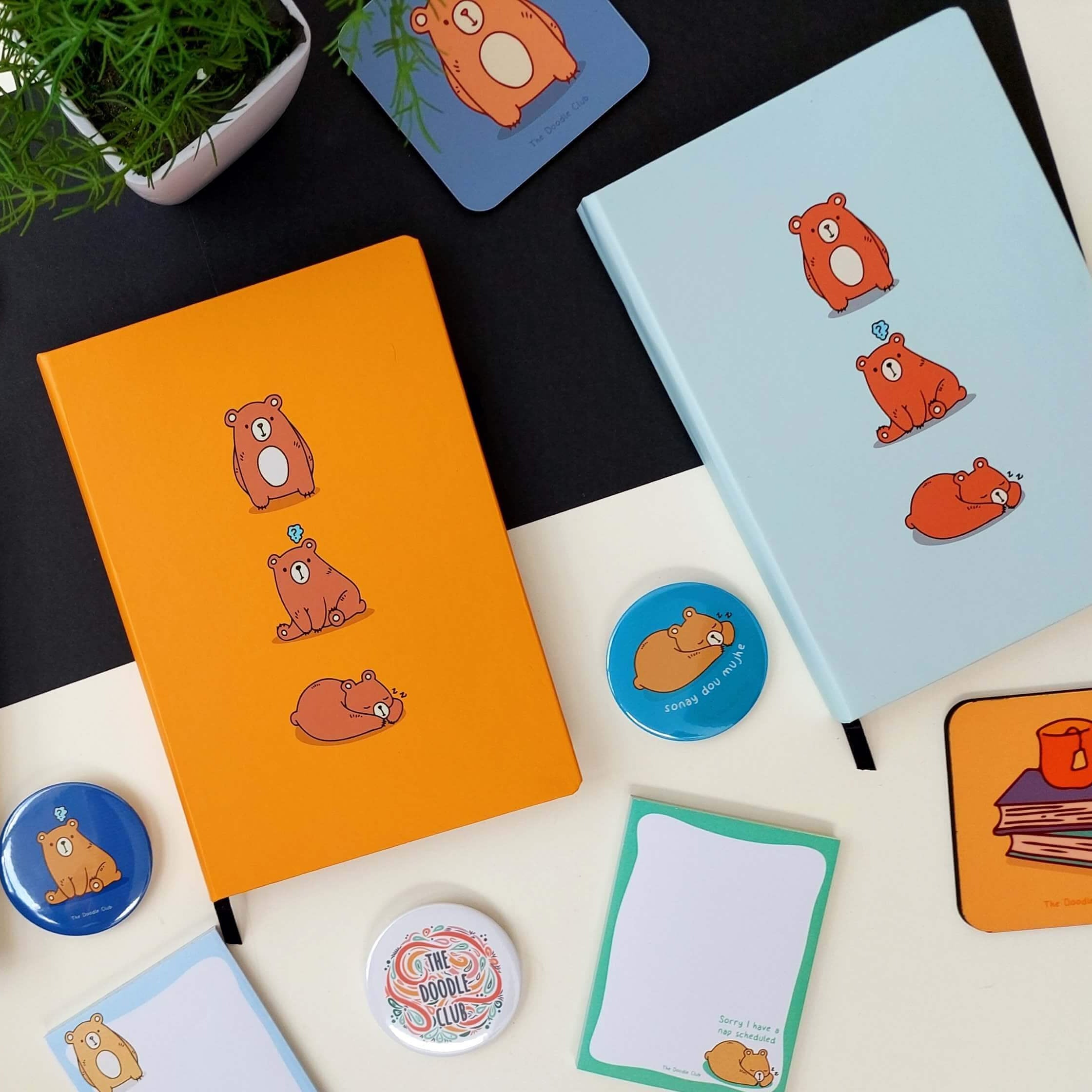 Three Bears Mustard or Ice-blue Journal