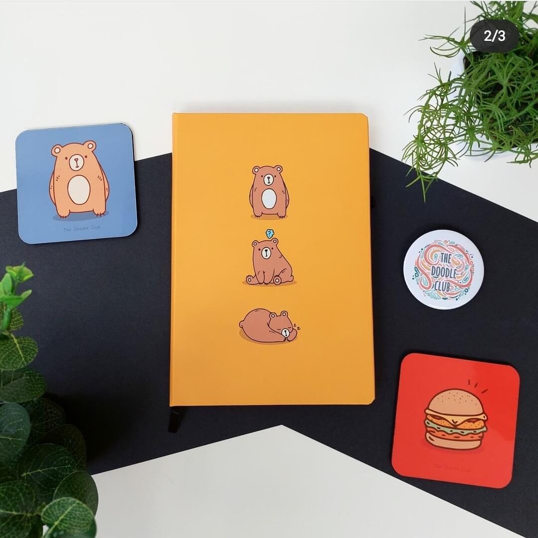 Three Bears Mustard or Ice-blue Journal