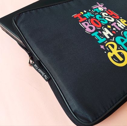I'm not Bossy Rainbow Black Laptop Sleeve