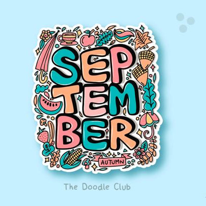 September Doodle Sticker