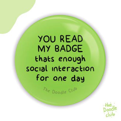 Socially Awkward Badge - Parrot Green