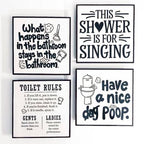 Funny Bathroom Crystal Square Frames (Pre-paid)
