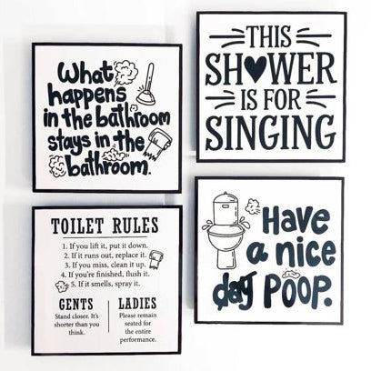 Funny Bathroom Crystal Square Frames (Pre-paid)