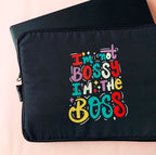 I'm not Bossy Rainbow Black Laptop Sleeve