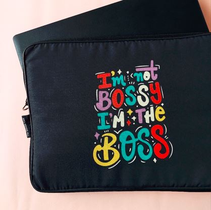 I'm not Bossy Rainbow Black Laptop Sleeve