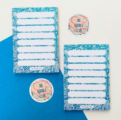 Blue Doodle Memo Pad