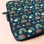Rainbow Clouds Navy Laptop Sleeve