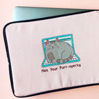 Not Your Purroperty Pastel Pink Laptop Sleeve