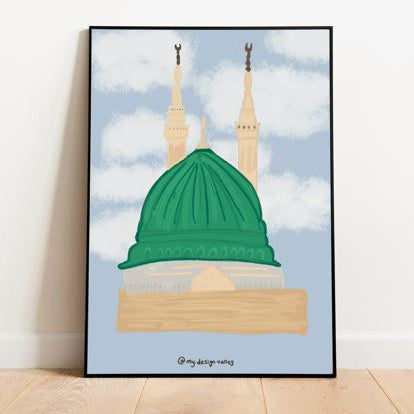 The Prophet's Mosque Crystal Frame (Pre-paid)