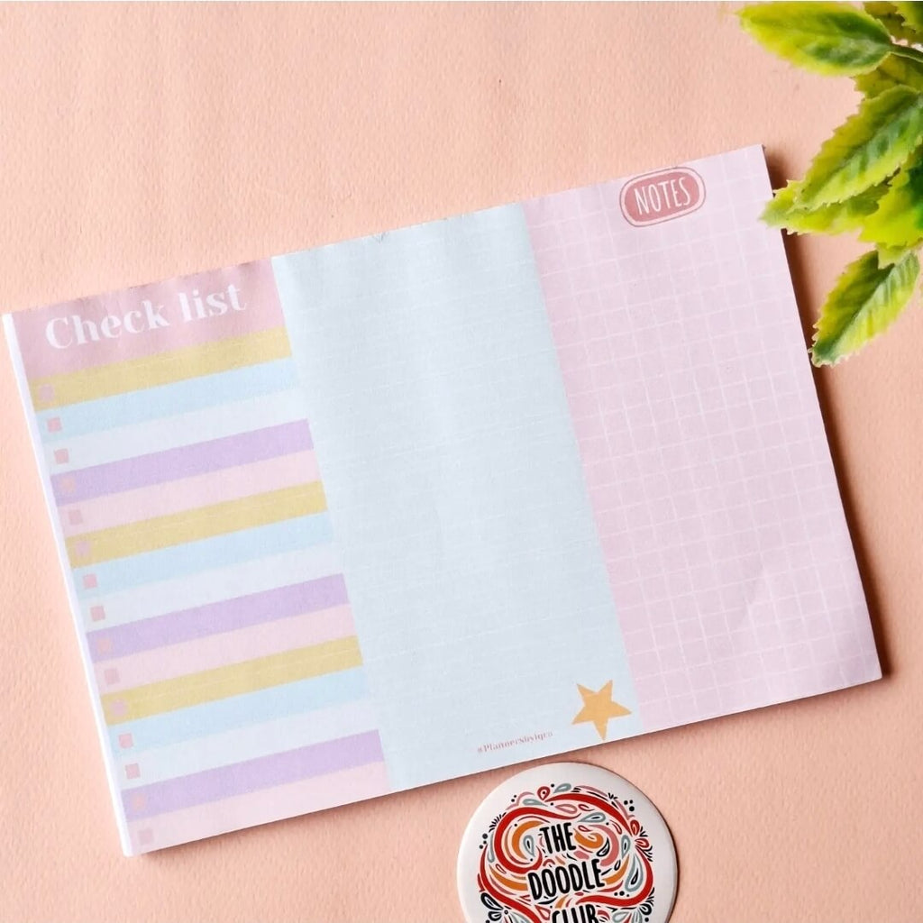 A5 Pastel Notes and Checklist Planner
