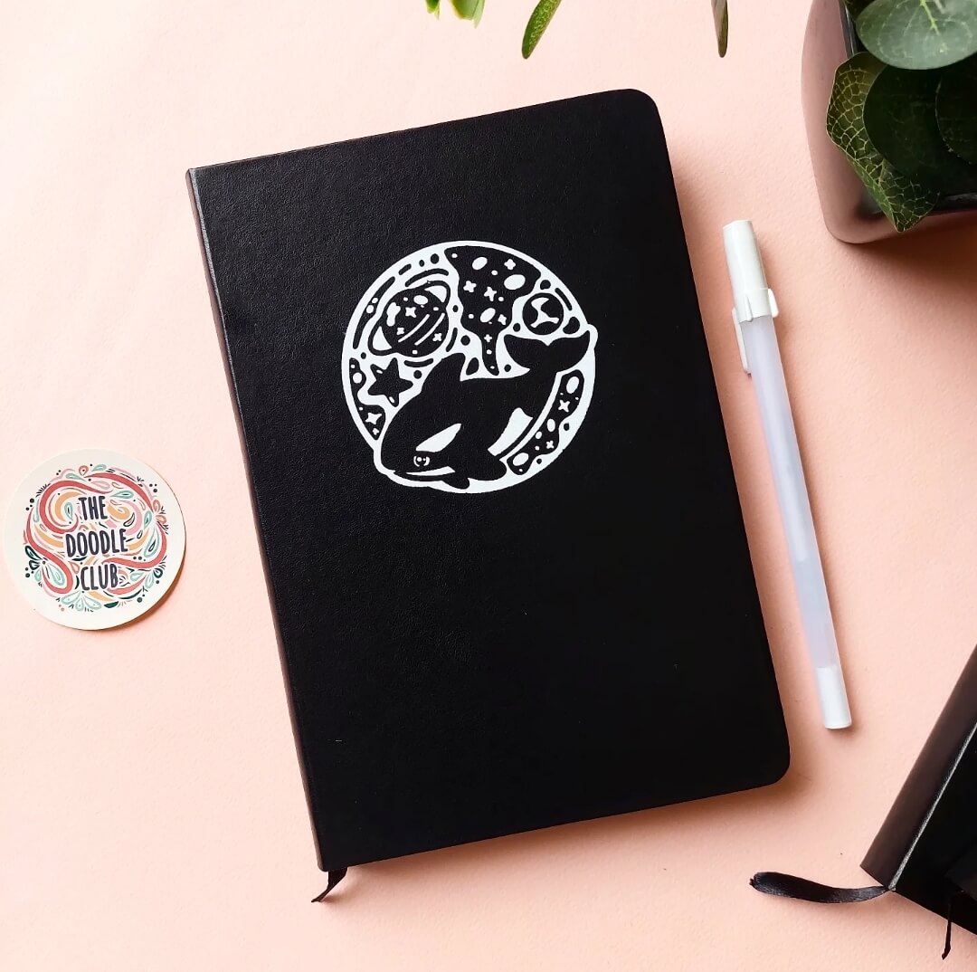 Cosmic Whale Black Paper Journal