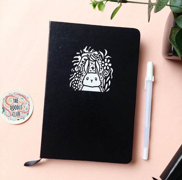 Bunny Bloom Black Paper Journal