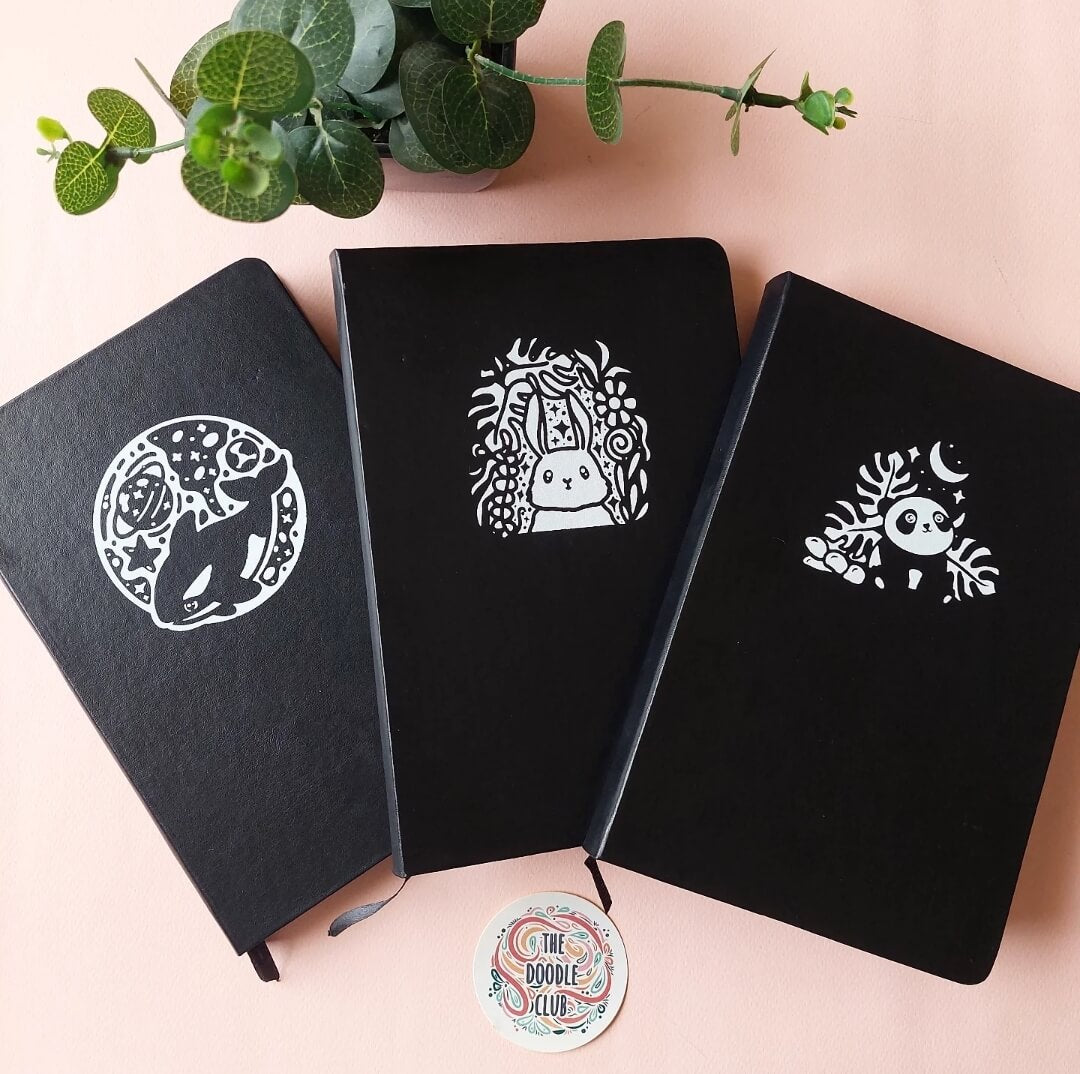 Night Panda Black Pages Journal