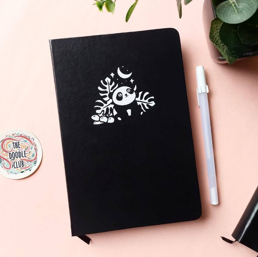Night Panda Black Pages Journal