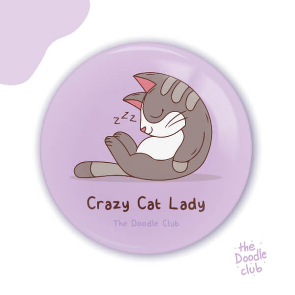 Crazy Cat Lady Purple Badge