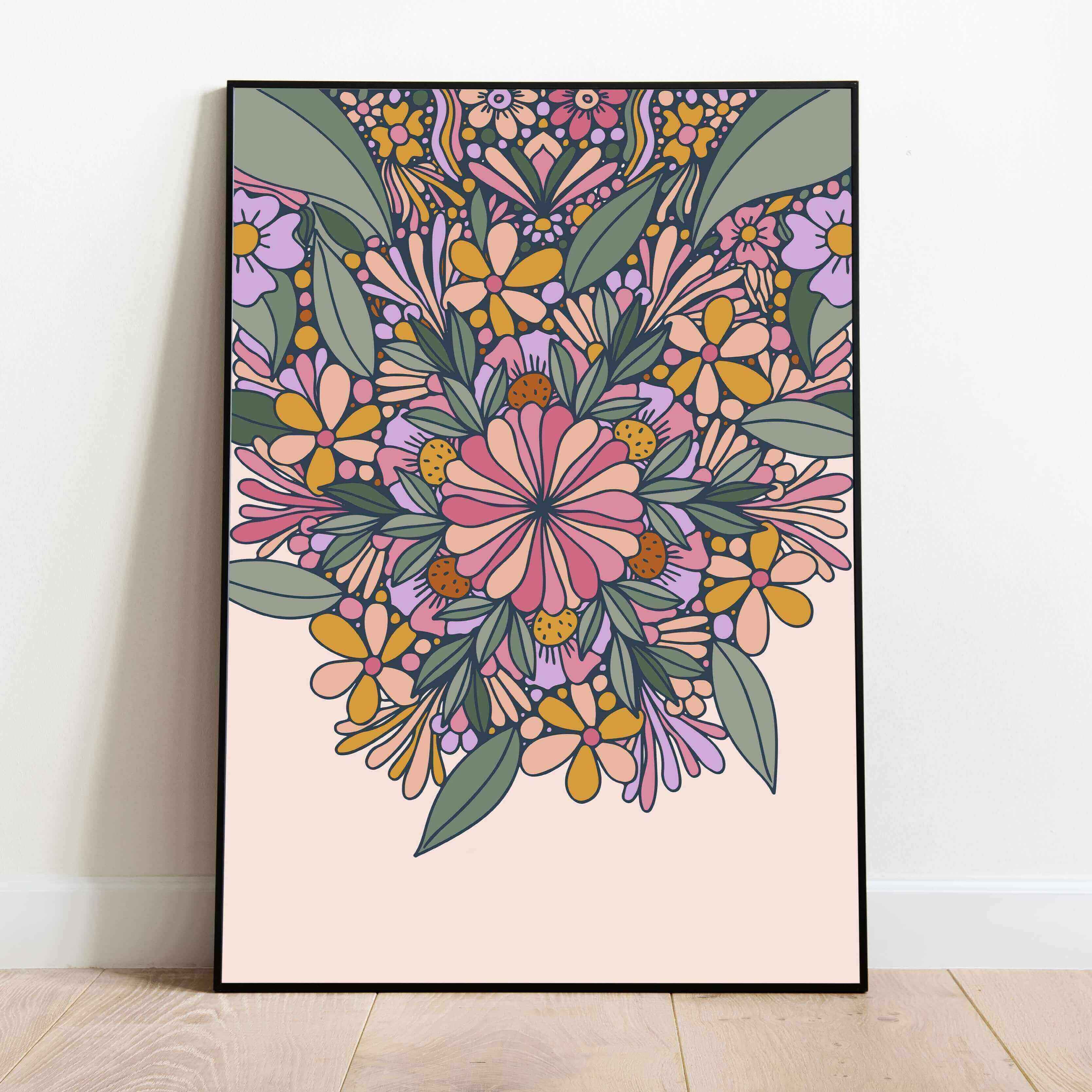 Floral Doodle Aesthetic Crystal Frame (Pre-paid)
