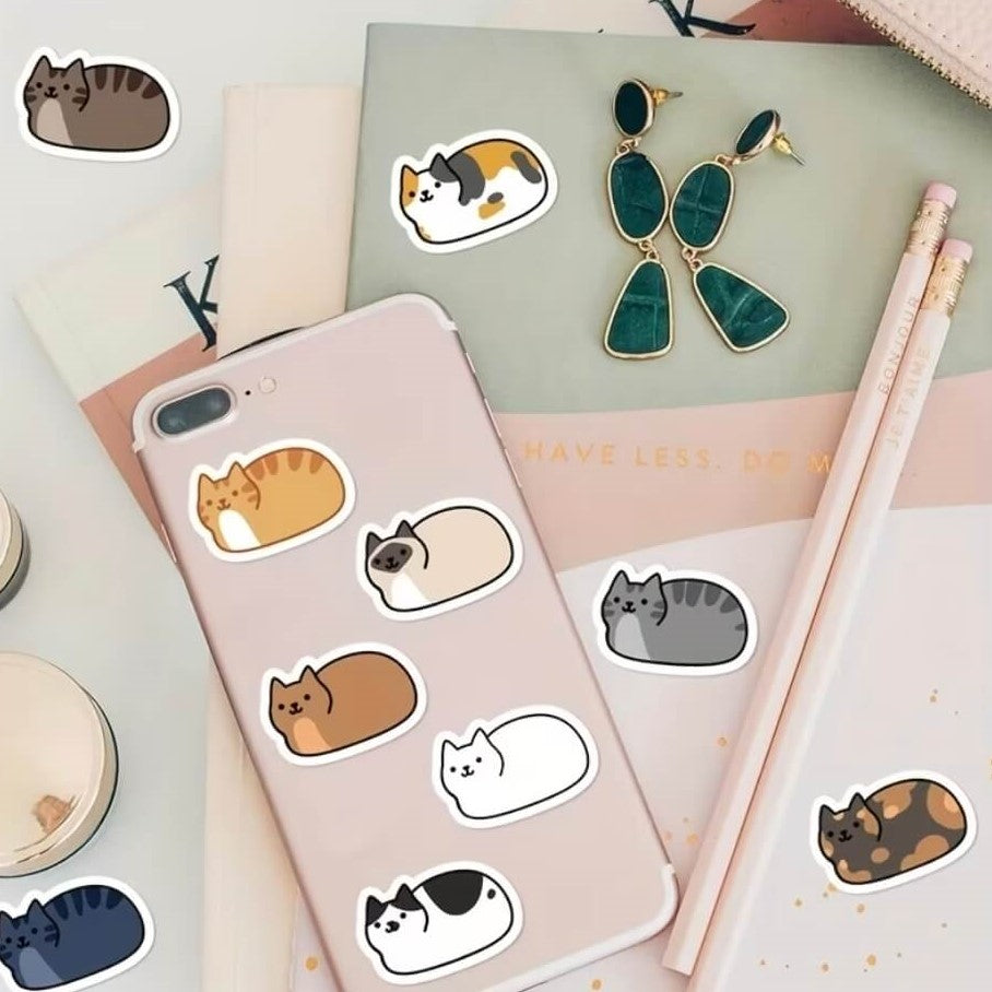 Mini Cat Stickers • Set of 10