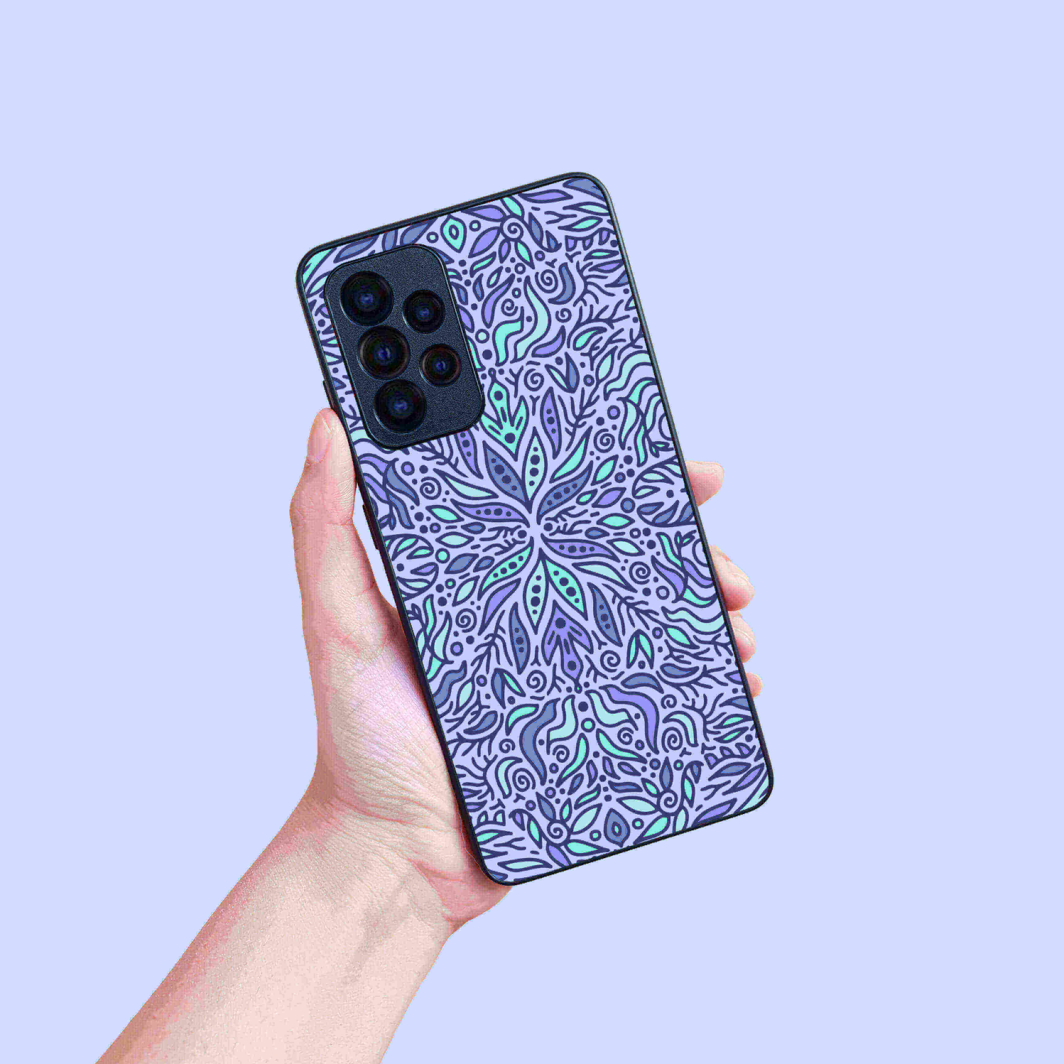 Periwinkle Leaves Doodle Phone Cover (Pre-paid)