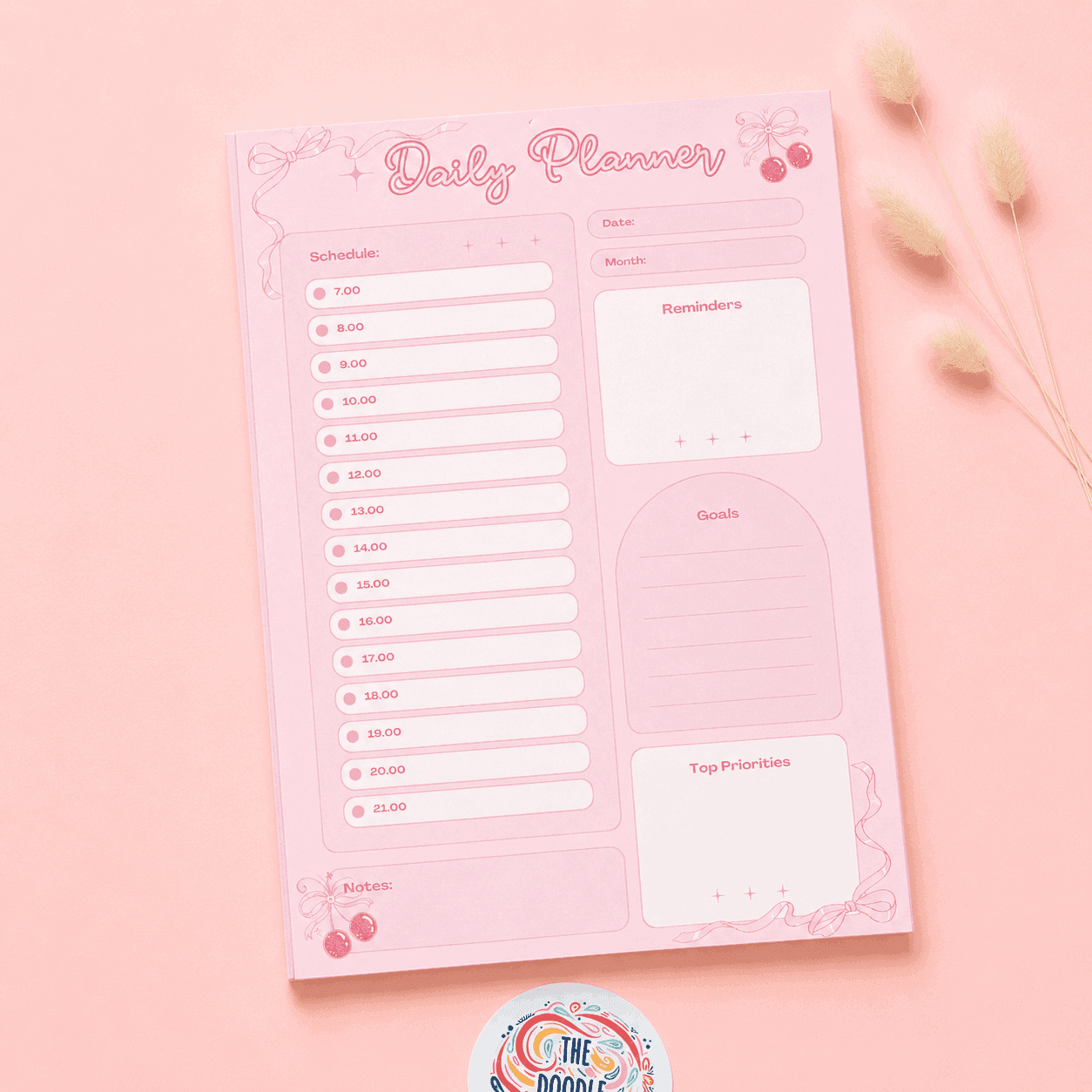 Pink Daily Planner - A5 size
