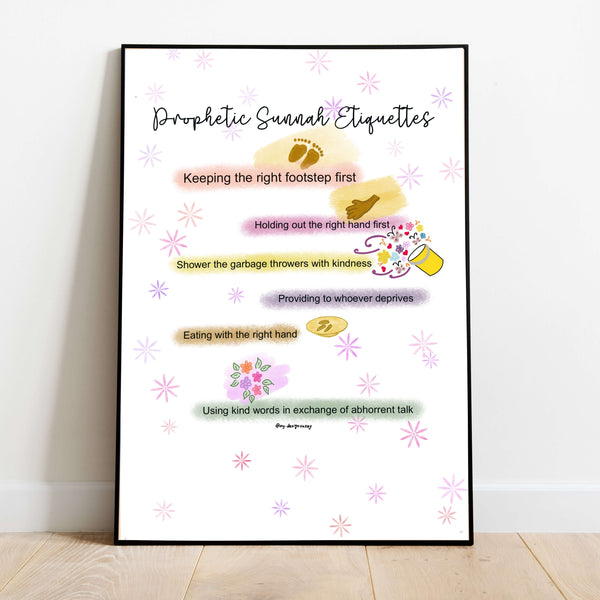 Prophetic Sunnah Etiquettes Crystal Frame (Pre-paid)