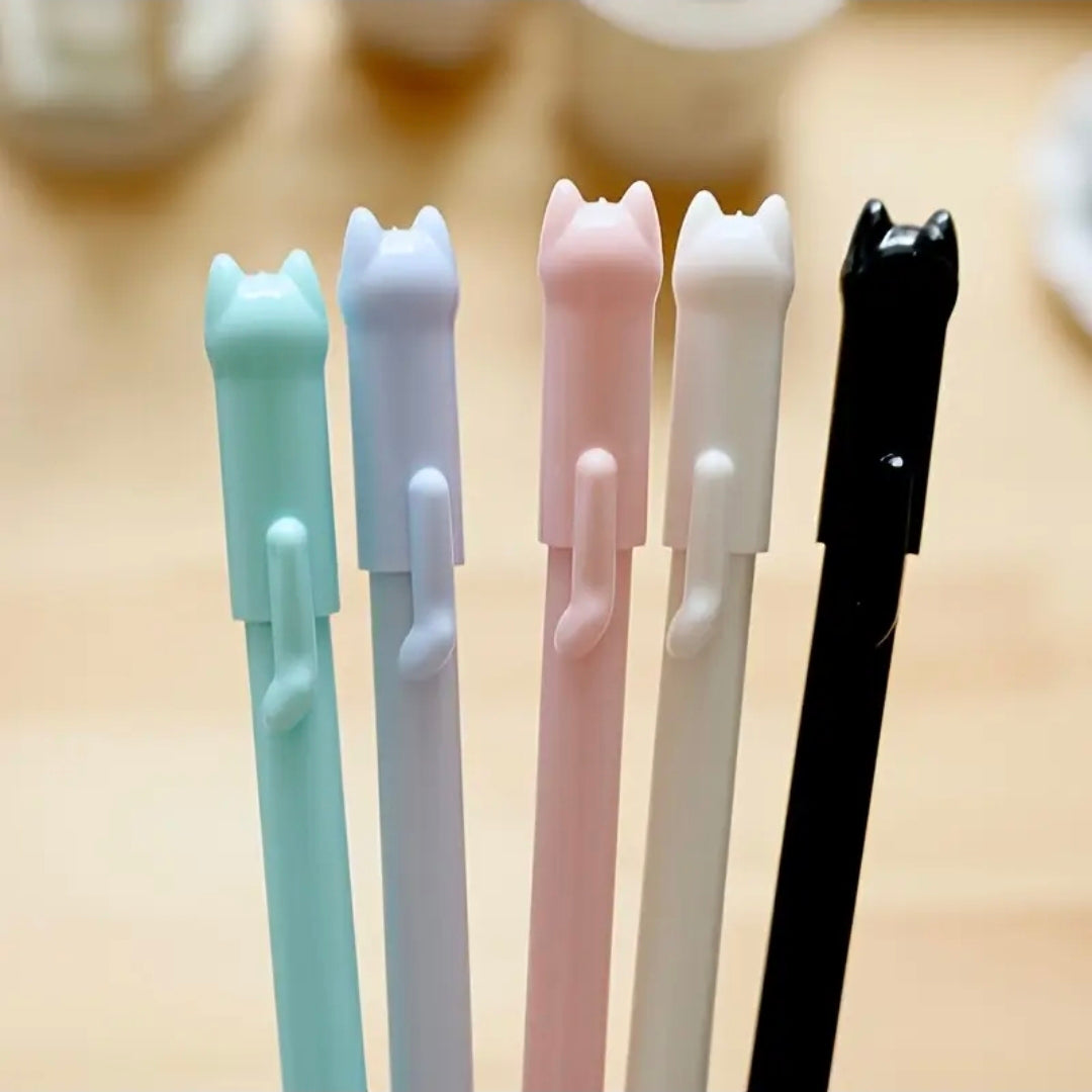 Cute Cat Black Ink Gel Pens