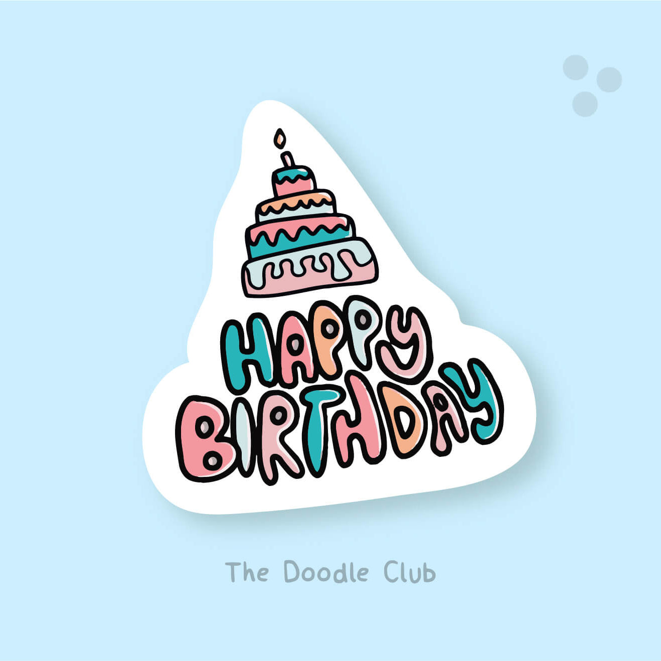 Happy Birthday Cake - Glossy Sticker