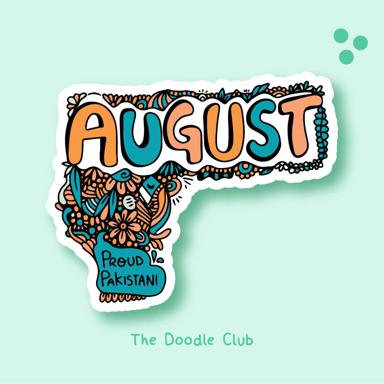 August Doodle Sticker
